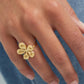 Bague ajustable fleur